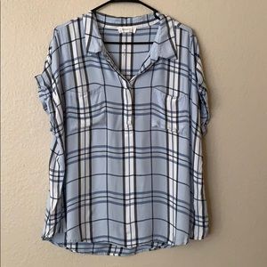 Tura by Vince Camuto blue and white top size XL